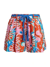 Chantal Belted Cotton Shorts