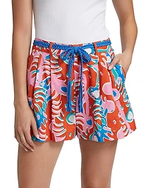 Chantal Belted Cotton Shorts
