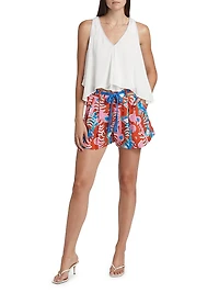 Chantal Belted Cotton Shorts