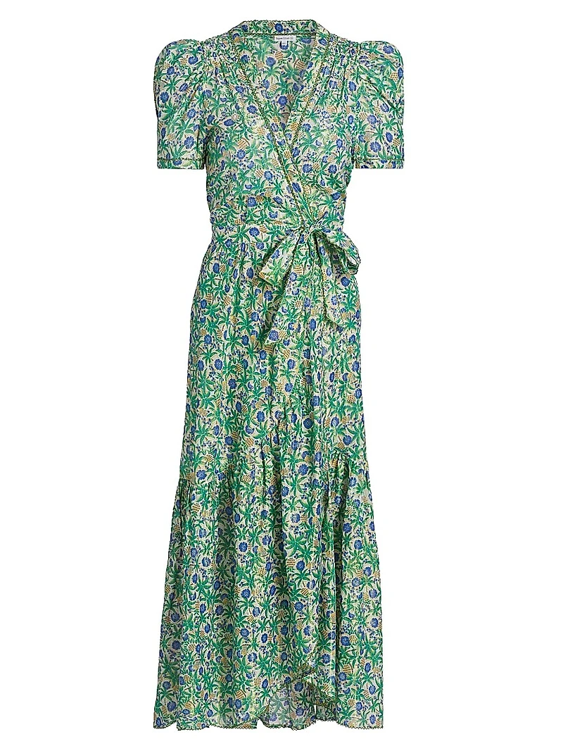 Baba Cotton Wrap Midi-Dress