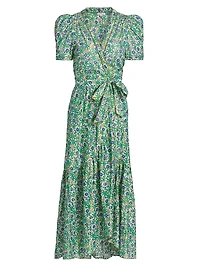 Baba Cotton Wrap Midi-Dress