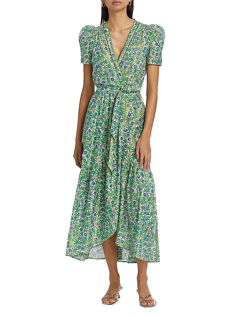 Baba Cotton Wrap Midi-Dress
