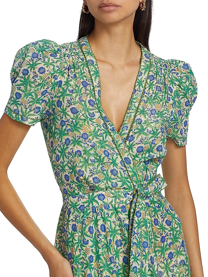 Baba Cotton Wrap Midi-Dress