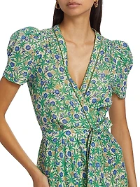 Baba Cotton Wrap Midi-Dress