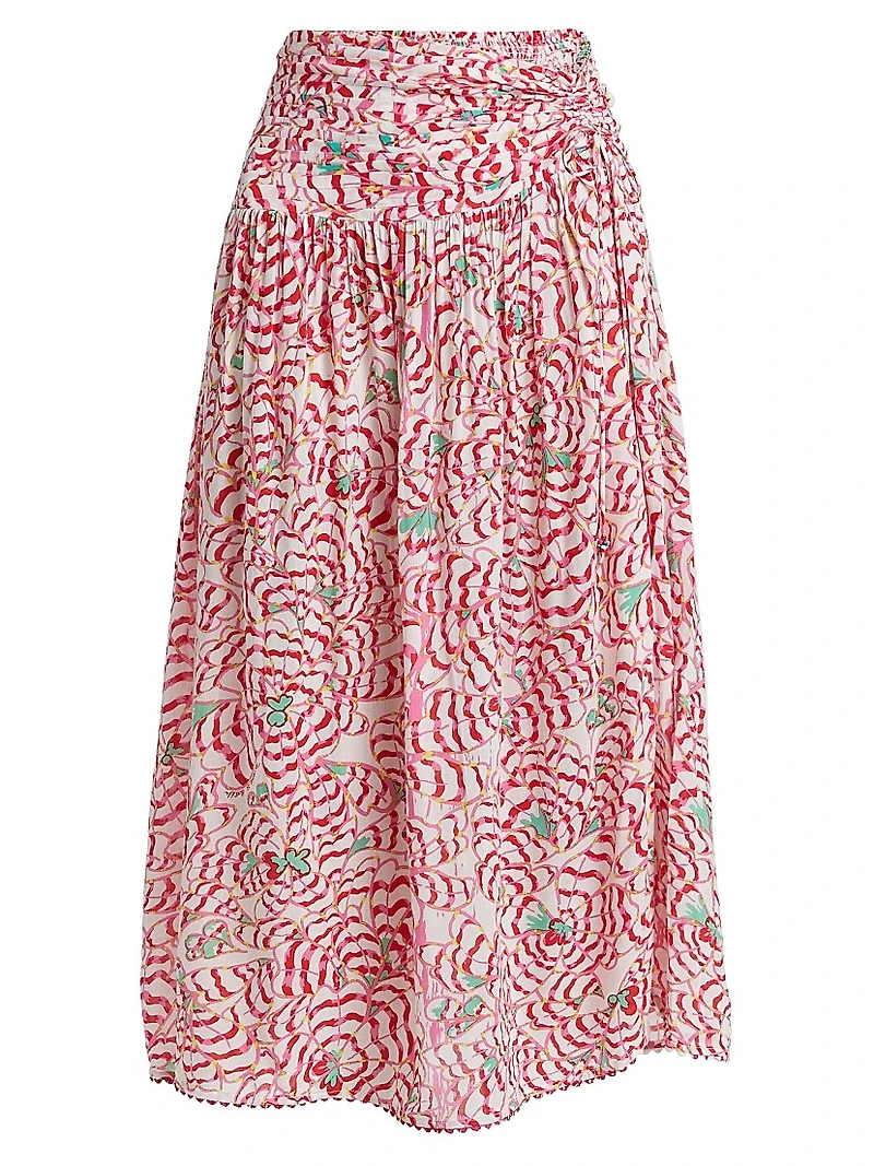 Carla Gathered Midi-Skirt