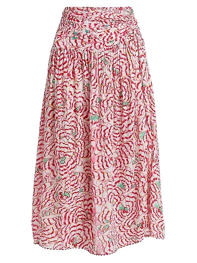 Carla Gathered Midi-Skirt