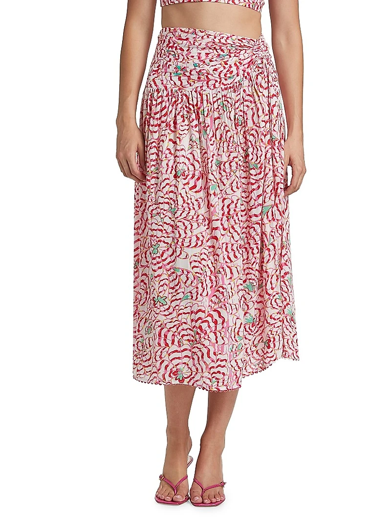 Carla Gathered Midi-Skirt