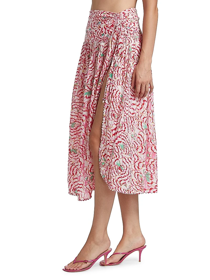 Carla Gathered Midi-Skirt