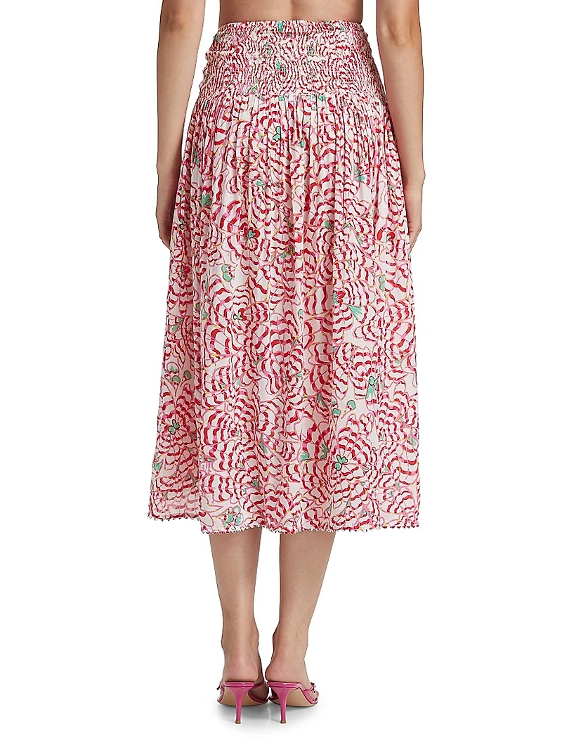 Carla Gathered Midi-Skirt