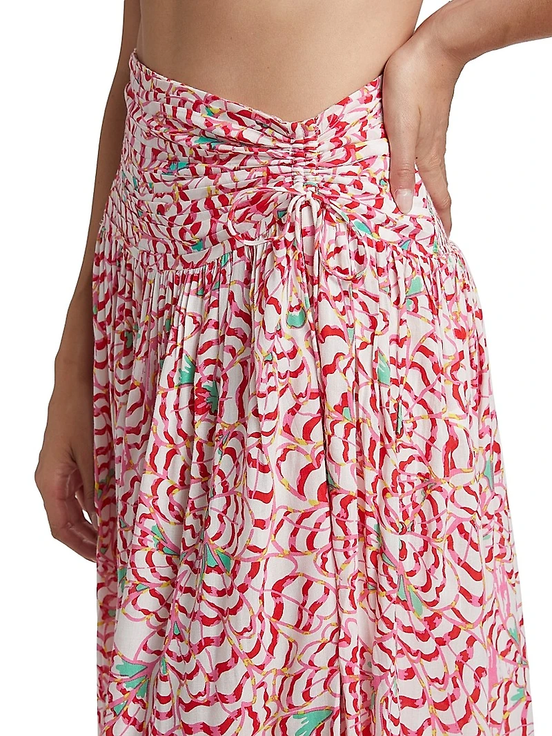 Carla Gathered Midi-Skirt