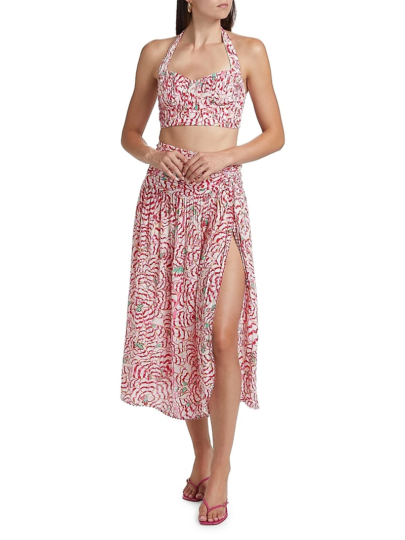 Carla Gathered Midi-Skirt