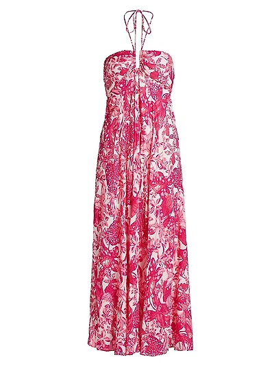 Carla Floral Halter Maxi Dress
