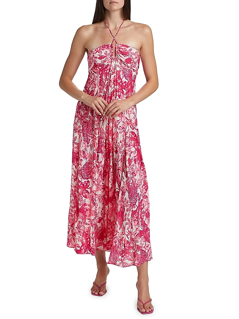 Carla Floral Halter Maxi Dress