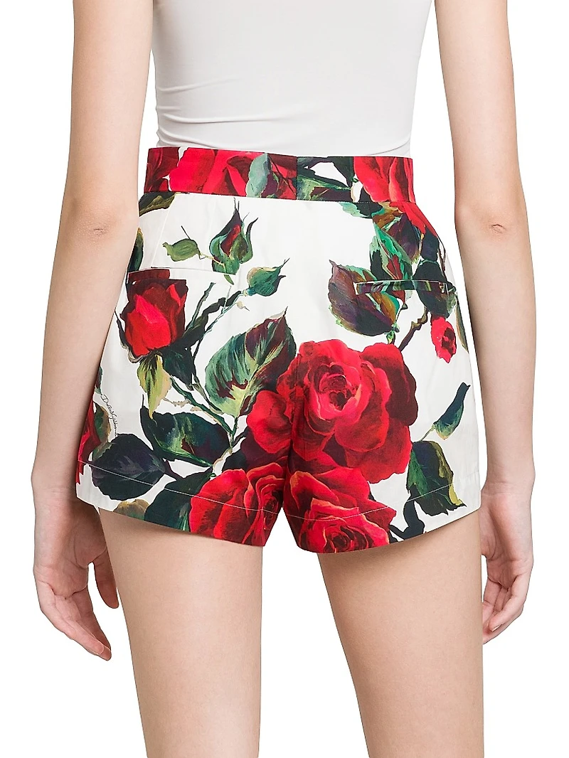 Roses Cotton Fitted Shorts