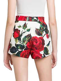Roses Cotton Fitted Shorts