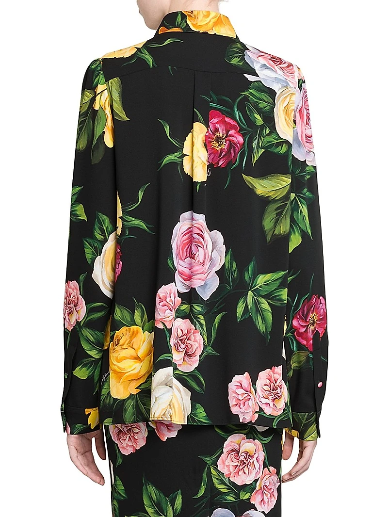 Stretch-Silk Button-Front Shirt