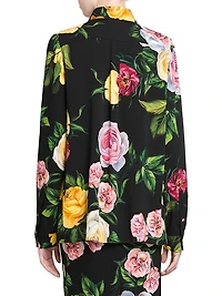 Stretch-Silk Button-Front Shirt