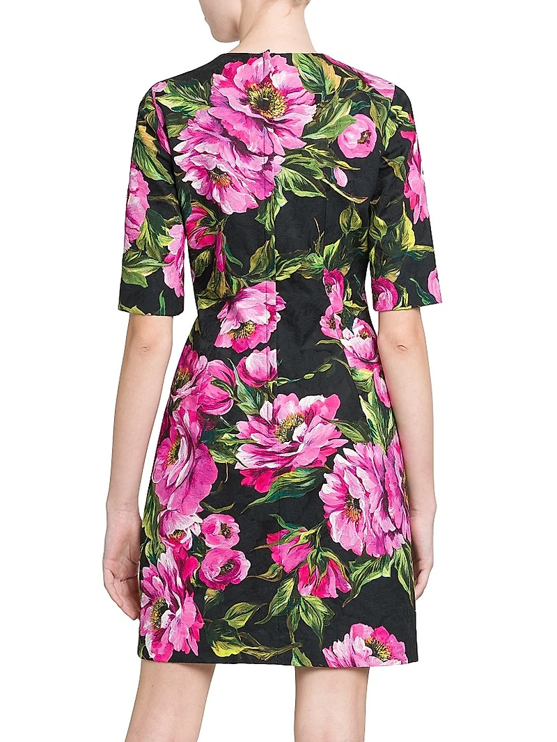 Peonies Stretch-Cotton Minidress