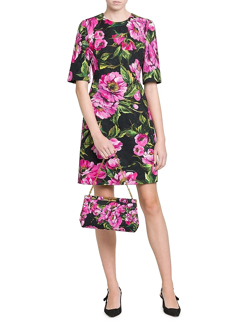 Peonies Stretch-Cotton Minidress