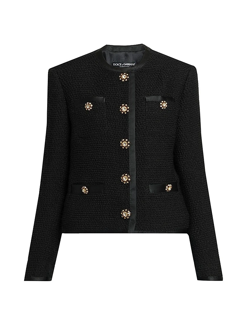 Silk & Wool Bouclé Tweed Jacket