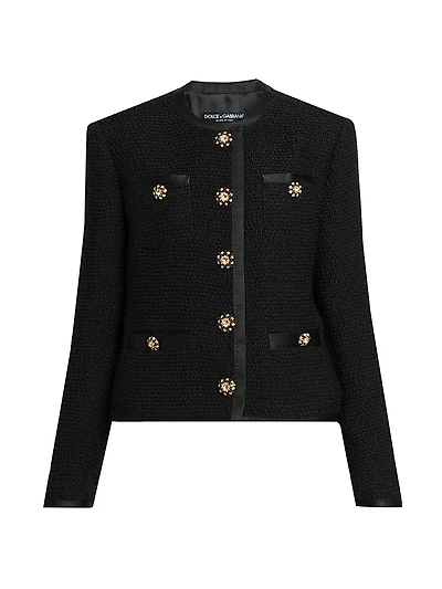 Silk & Wool Bouclé Tweed Jacket