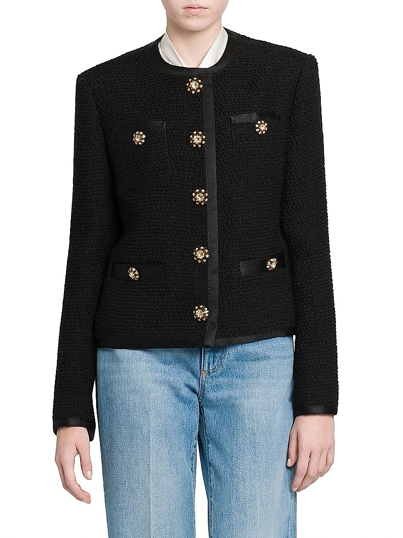 Silk & Wool Bouclé Tweed Jacket