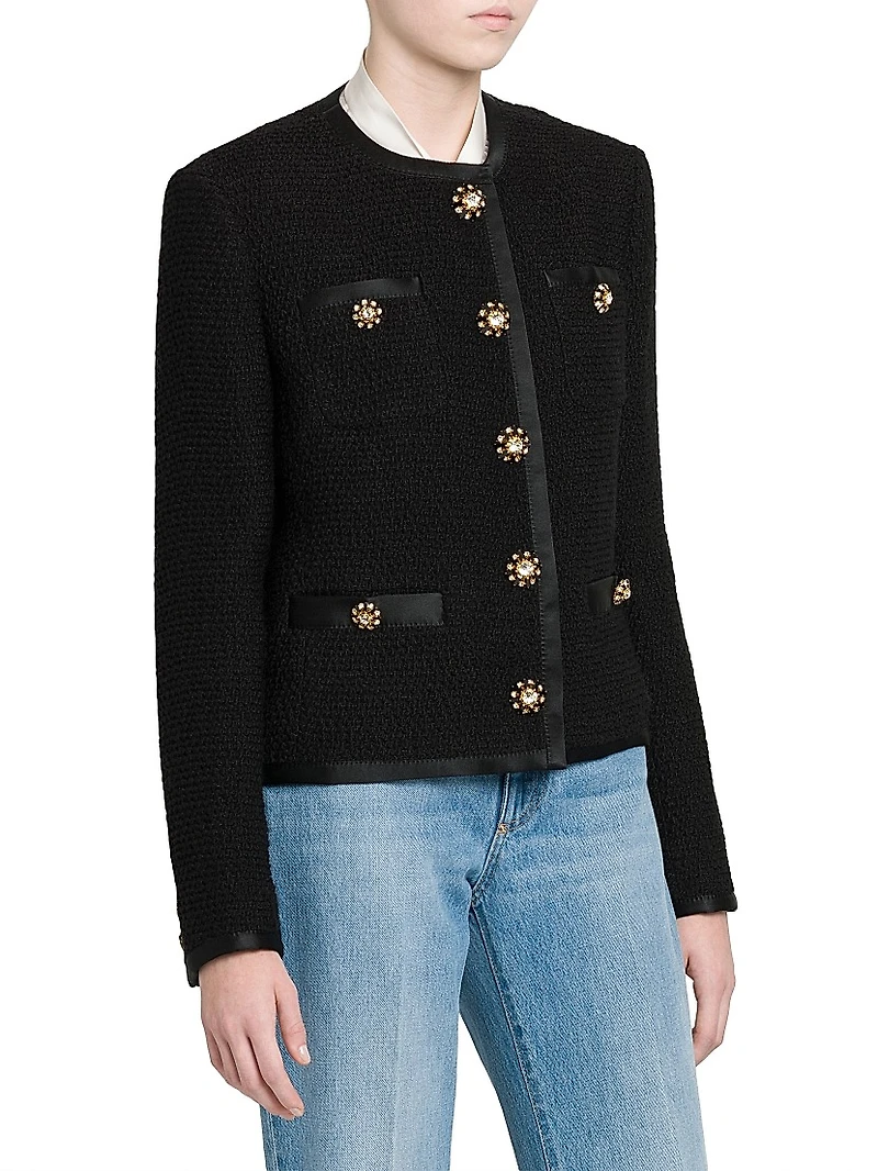Silk & Wool Bouclé Tweed Jacket