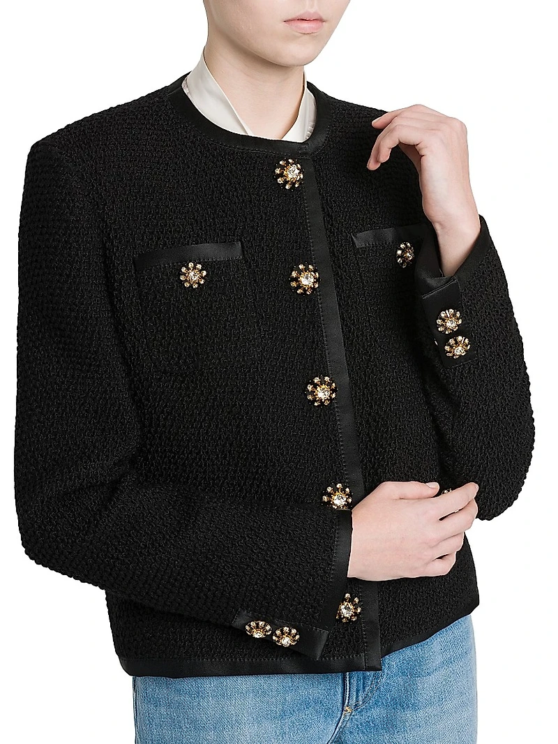Silk & Wool Bouclé Tweed Jacket