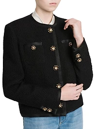Silk & Wool Bouclé Tweed Jacket