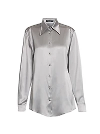 Silk Button-Front Shirt