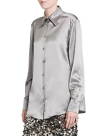 Silk Button-Front Shirt