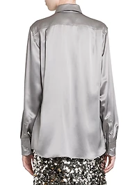 Silk Button-Front Shirt