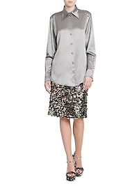 Silk Button-Front Shirt