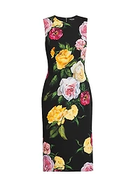 Floral Stretch-Silk Shift Dress