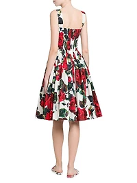 Roses Cotton Fit & Flare Dress