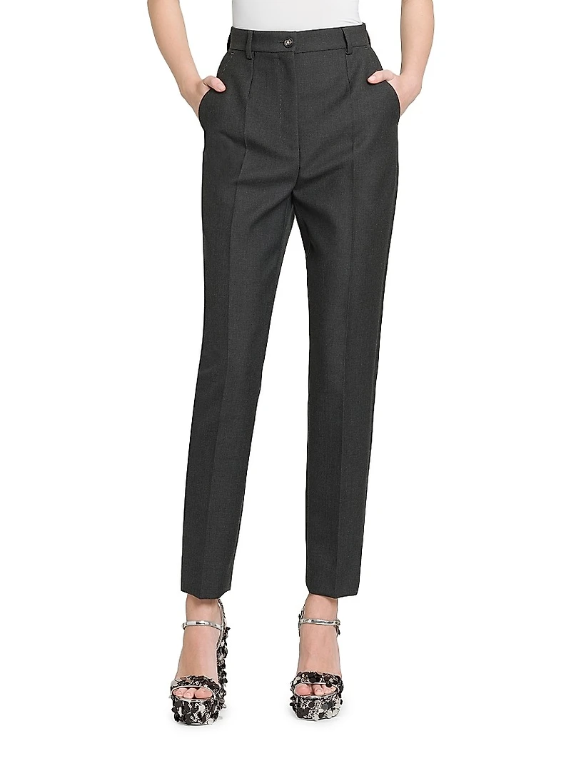 Wool Tailored Slim-Fit Trousers