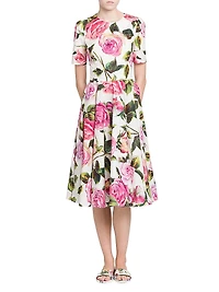 Pink Roses Cotton Dress