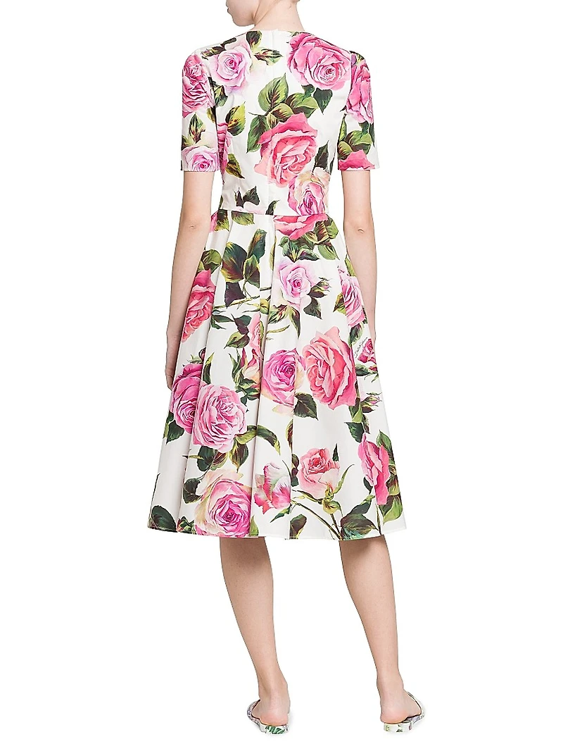 Pink Roses Cotton Dress
