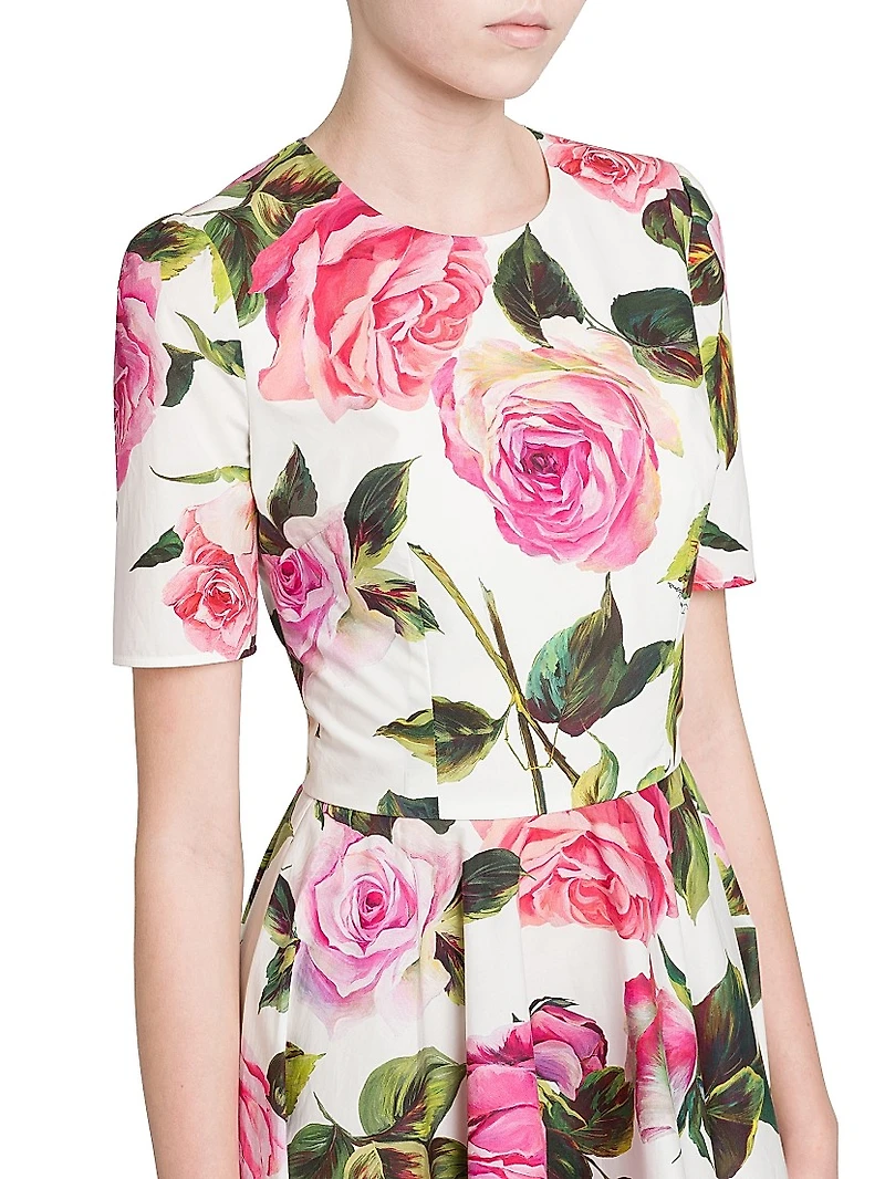 Pink Roses Cotton Dress
