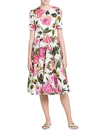 Pink Roses Cotton Dress