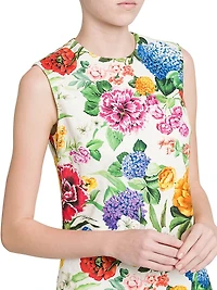 Floral-Jacquard Stretch-Cotton Minidress