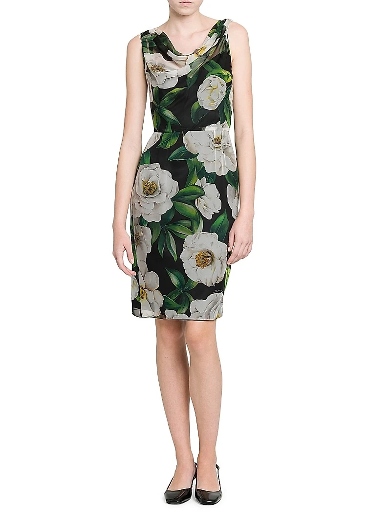 Gardenia Silk Knee-Length Dress