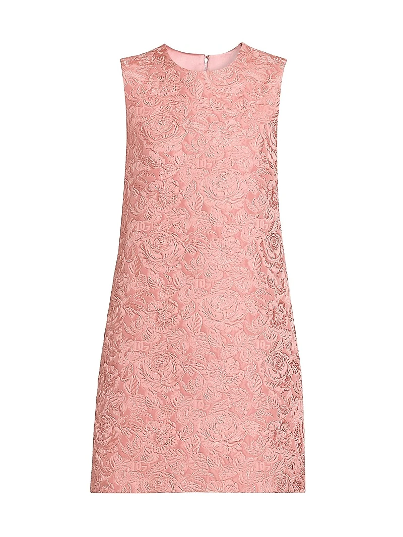 Floral Jacquard A-Line Minidress