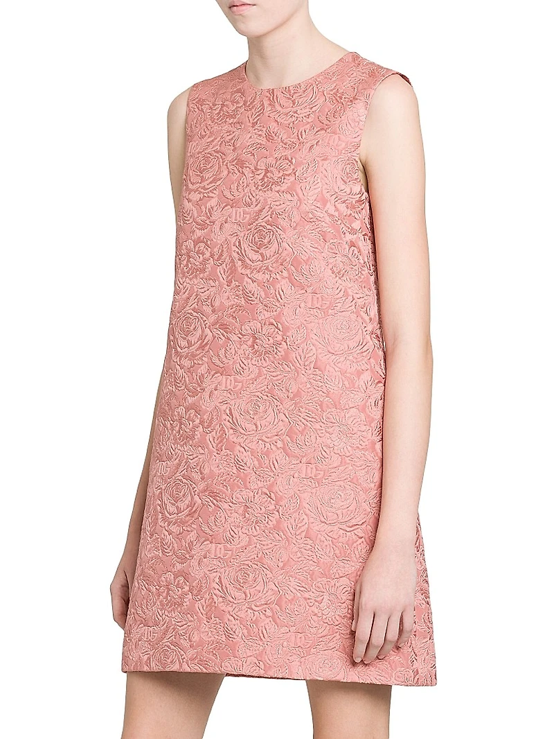 Floral Jacquard A-Line Minidress