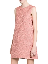 Floral Jacquard A-Line Minidress