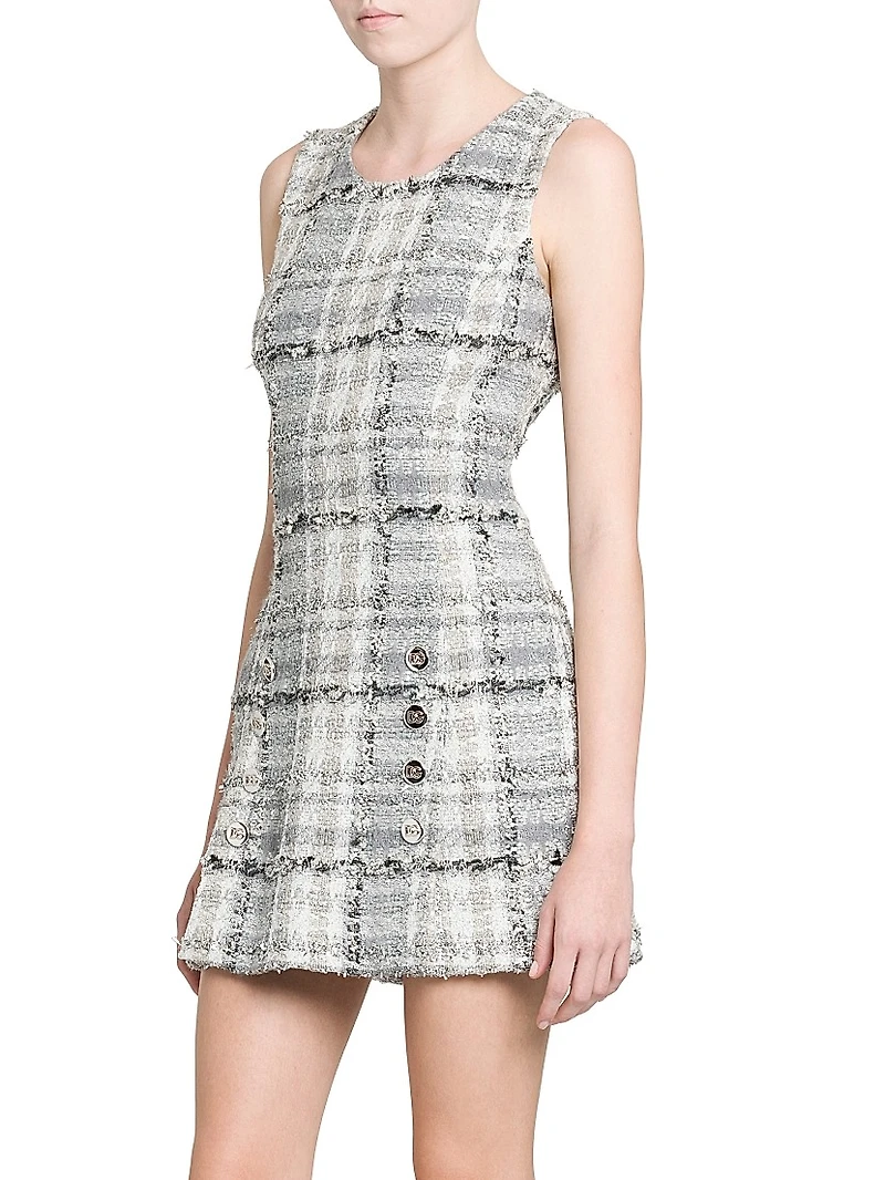 Rachel Check Tweed Minidress