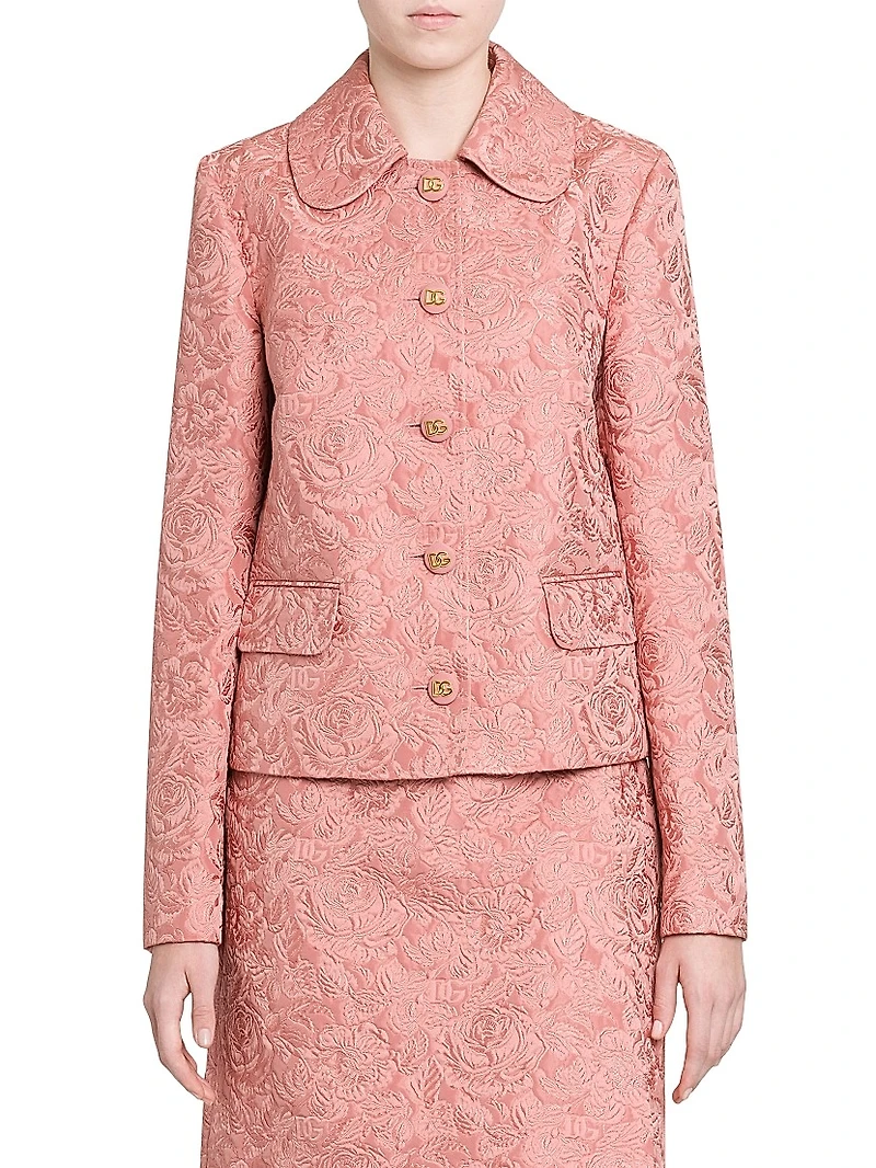 Floral Jacquard Tailored Jacket
