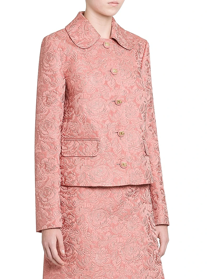 Floral Jacquard Tailored Jacket