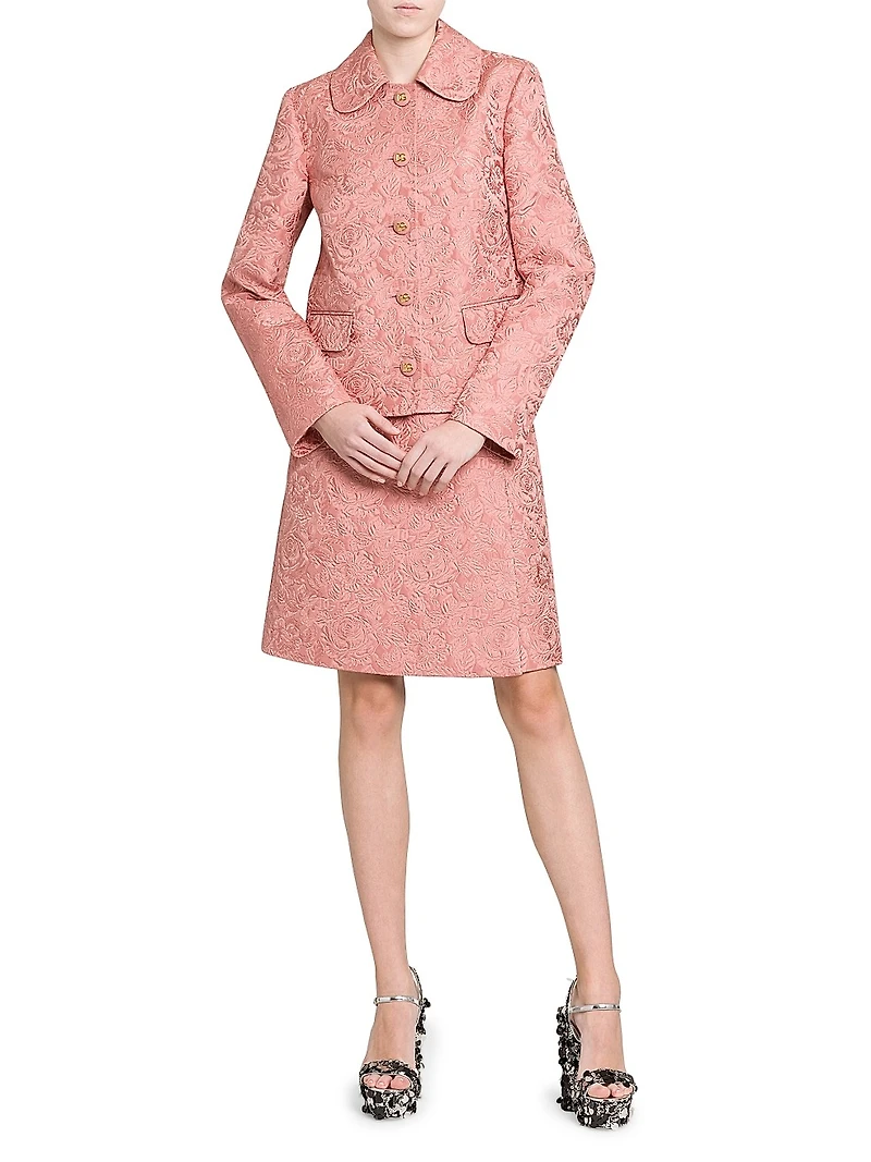 Floral Jacquard Tailored Jacket