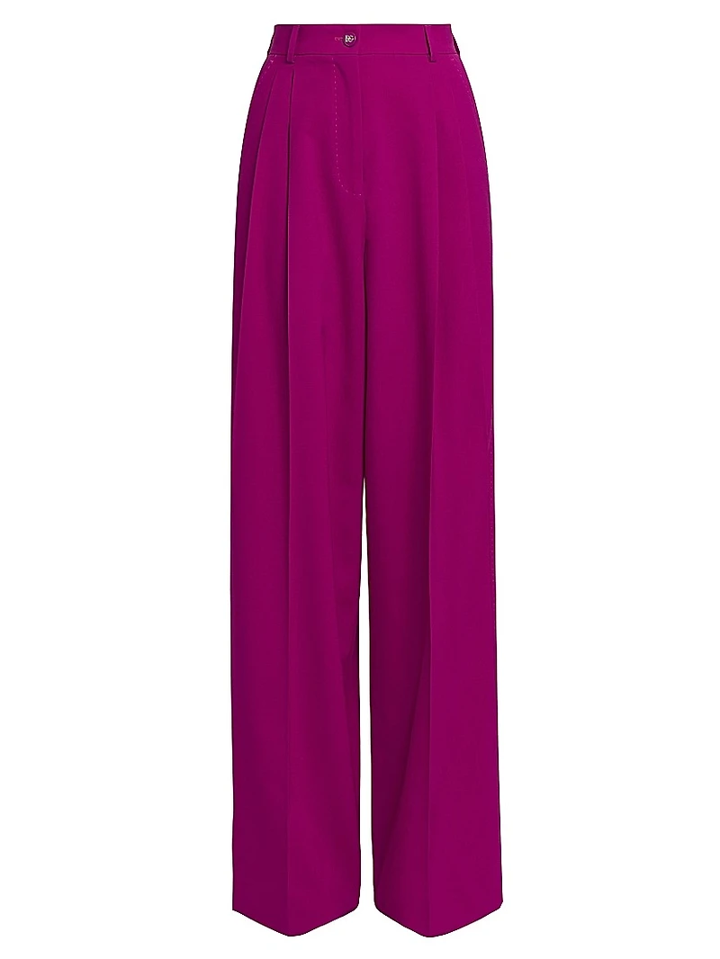 Stretch-Wool Wide-Leg Pants